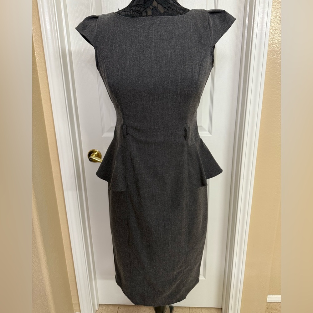 XOXO Charcoal Peplum Midi Dress